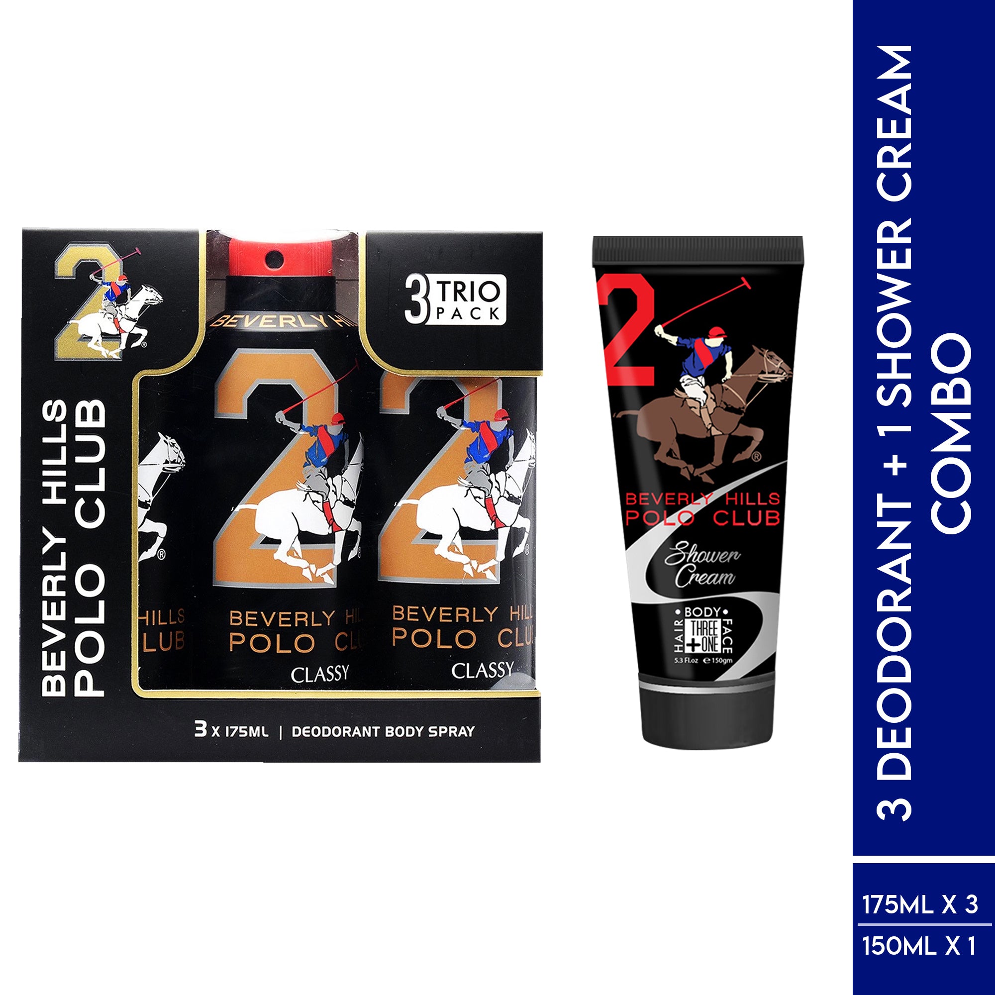BHPC 3 CLASSY DEODORANT + 1 SHOWER CREAM COMBO (3 X 175 ML + 1 X 150 ML)